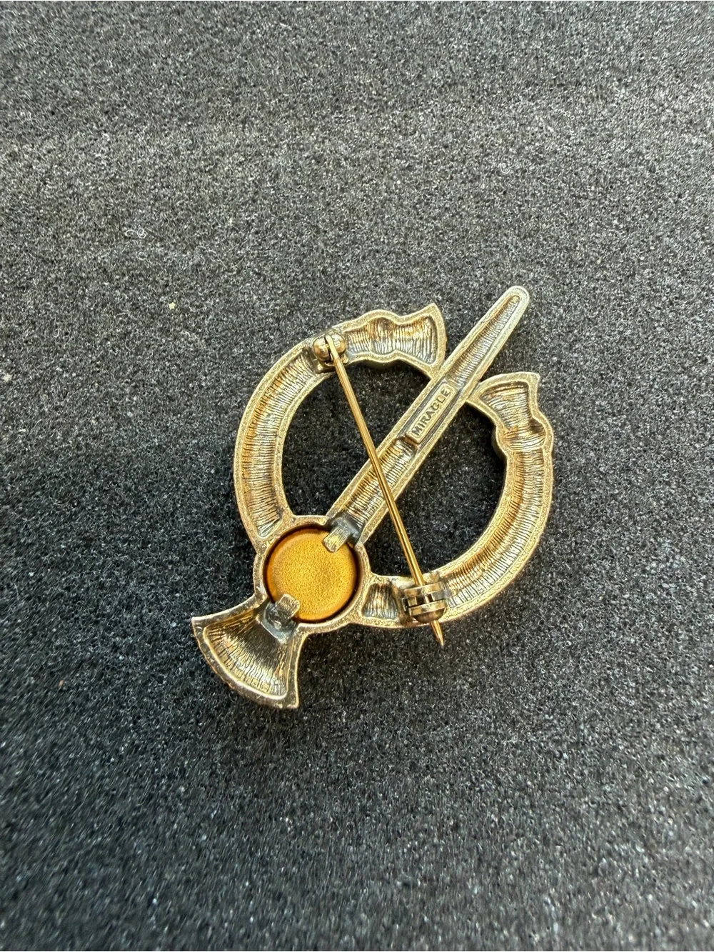 Vintage Miracle Scottish Thistle Brooch with Crystal Stones